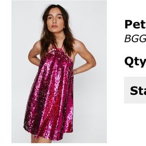 Pink and silver sequin dress